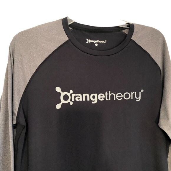 NWT Orangetheory Mens XXLG Long Sleeve Raglan  Activewear Shirt Black with Grey - Picture 2 of 7